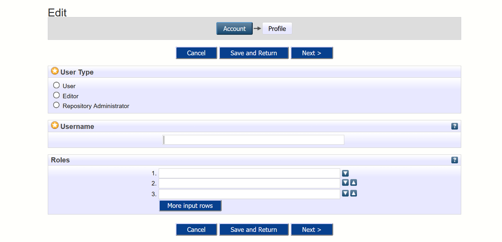 Stage 1 of the User workflow